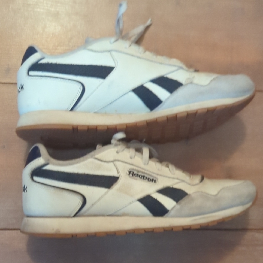 Reebok White and Black Classic Sneakers